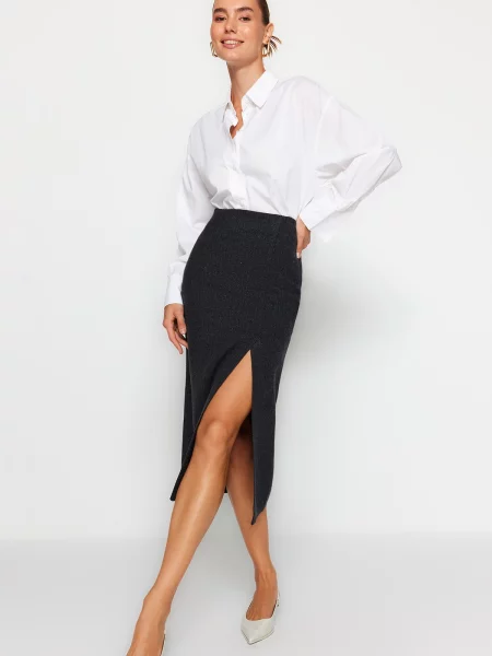 Fustă midi Trendyol negru