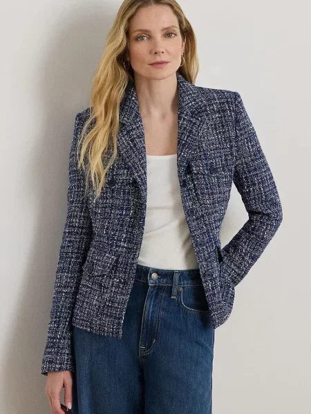 Lauren Ralph Lauren żakiet z bawełny niebieska