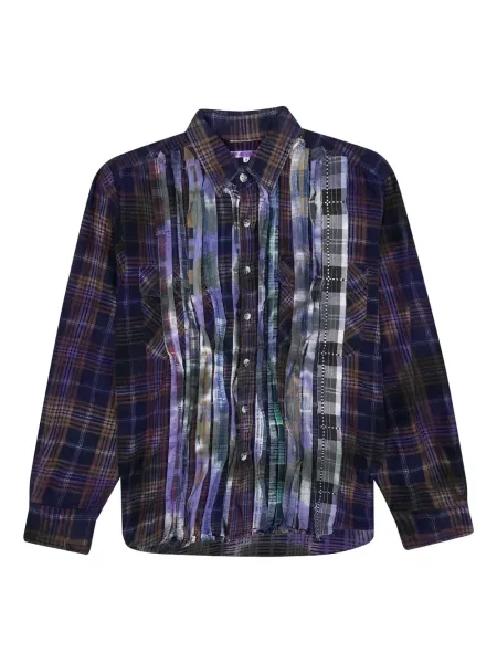 Kostkovaná košile Needles fialová