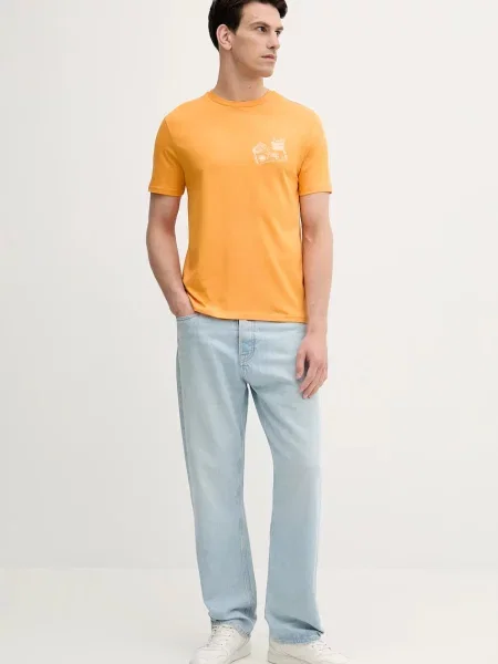 Футболка United Colors of Benetton з принтом помаранчевий