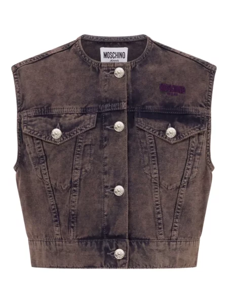 Vestă denim Moschino Jeans gri