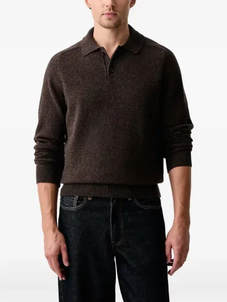 Μακρύς polo Ps Paul Smith καφέ