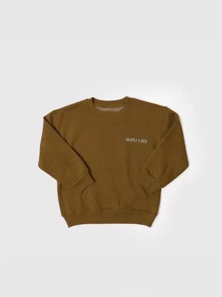 Maru + Bo Tréning póló EMBROIDERED LOGO SWEATSHIRT' barna
