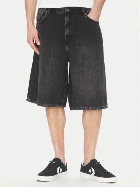 Only & Sons Szorty jeansowe Carl Balloon Fit czarny