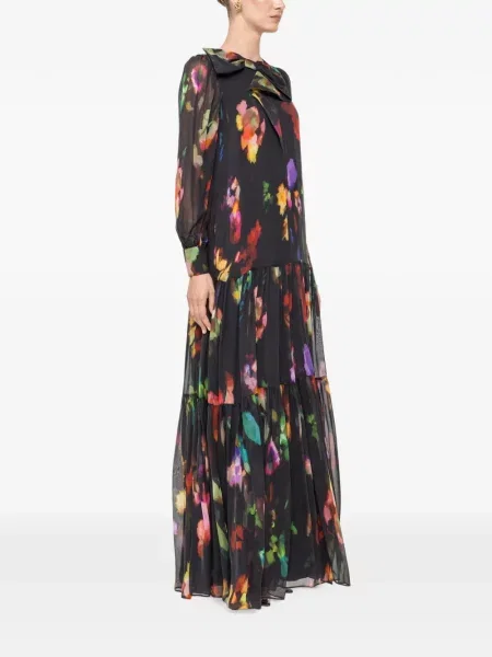 Rochie maxi Nissa de mătase negru