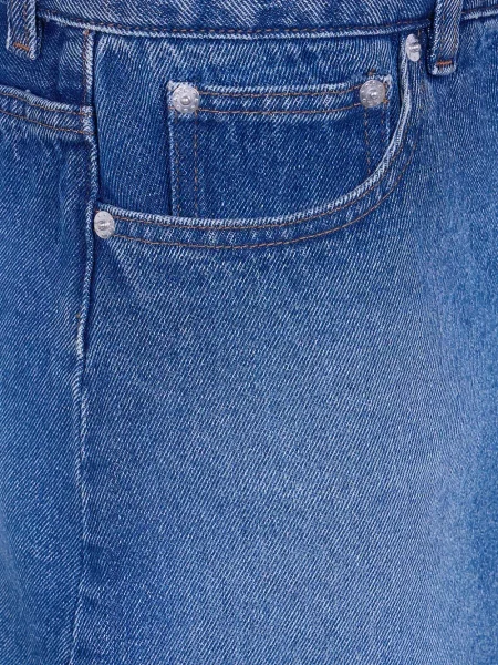 Fustă din denim A.p.c. în linie A albastru