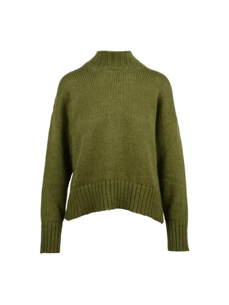 Sweter z golfem Alpha Studio wełniany zielony