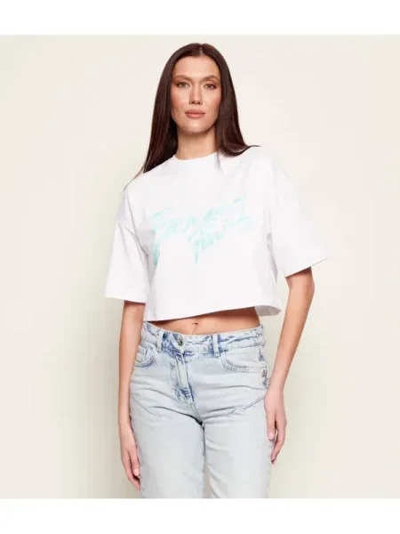 Balmain Tricou | Cropped Fit alb