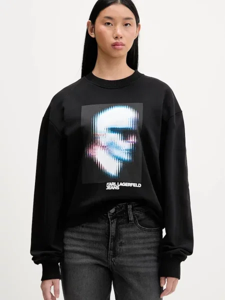 Karl Lagerfeld Jeans hanorac de cu imprimeu negru