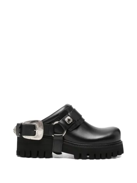 Papuci tip mules Toga Pulla cu cataramă negru