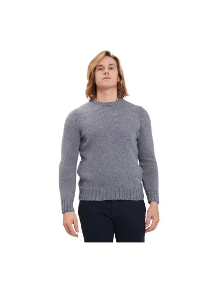 Sweter Gran Sasso z okrągłym dekoltem niebieski