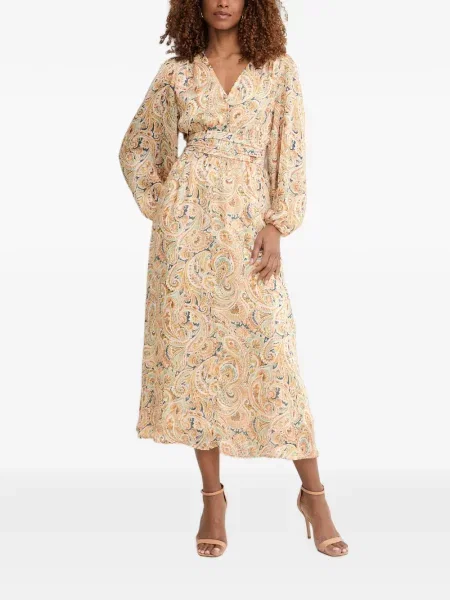 Rochie midi Morgan cu imagine cu decolteu în V cu model paisley