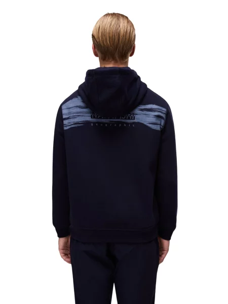 Hoodie Napapijri s kapuco modra
