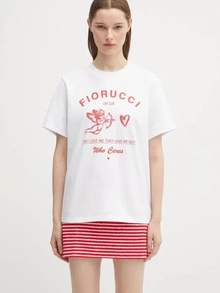 Тениска Fiorucci Cupid Love Club Print Regular Fit бяло