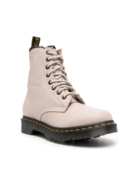 Botki Dr. Martens skórzane beżowe