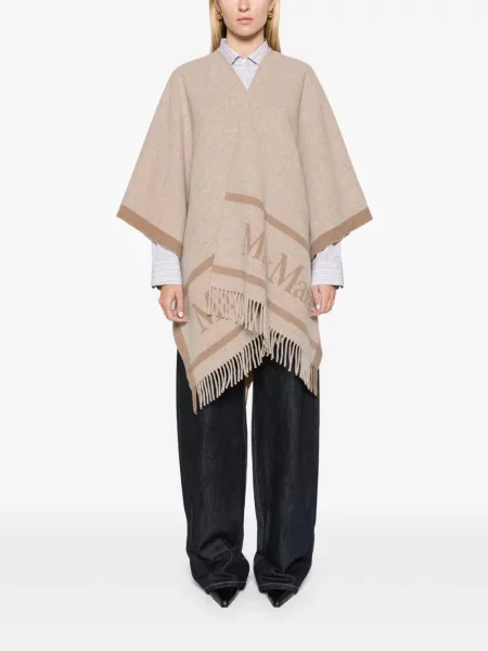Poncho Max Mara de lână bej