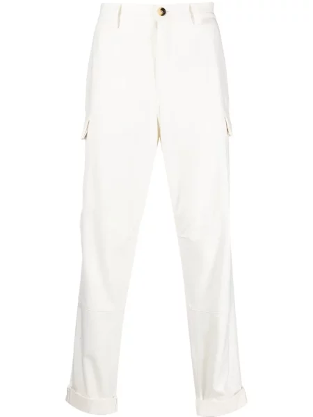 Pantaloni cargo Brunello Cucinelli conici alb