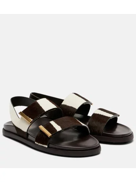 Sandale Tod's cu imagine slingback cu model zebră maro