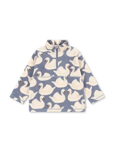 Konges Sløjd flísová mikina detská TAVI FLEECE SWEATSHIRT GRS modrá