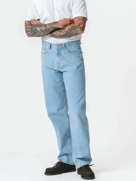 TEESHOPPEN Jeans Relaxed Jeans denim albastru