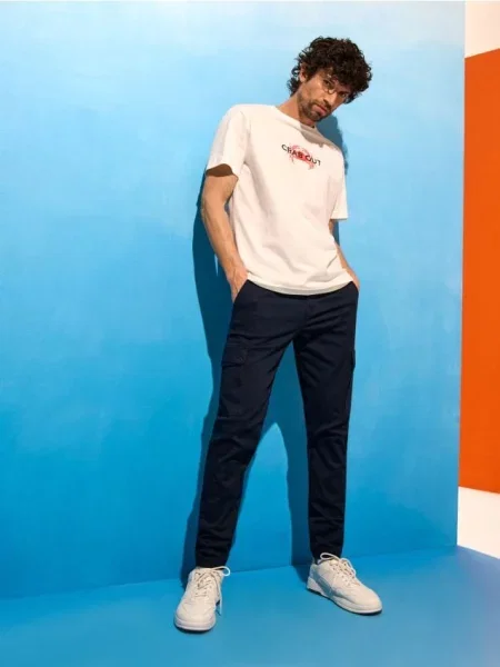 Sinsay Cargo jogger kalhoty námořnická modrá