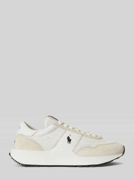 Sneakersy z mieszanki skóry TRAIN Polo Ralph Lauren białe