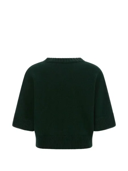 Decupat pulover Nude cu paiete verde