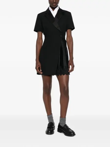 Rochie mini Sandro din dantelă negru