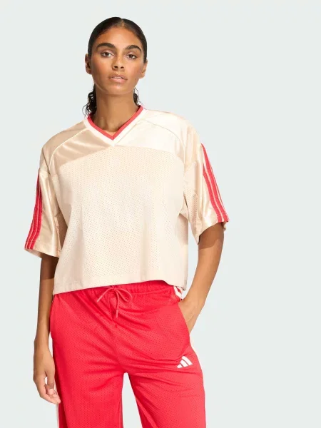 Футболка adidas перероблений бежевий