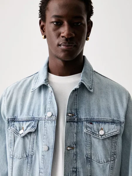 Tommy Jeans преходно яке мъжко от деним синьо