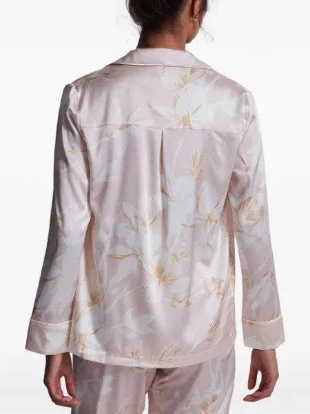 Top Aubade de mătase cu model floral cu imagine roz