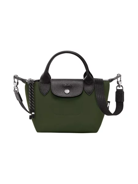 Torebka crossbody Longchamp skórzana zielona
