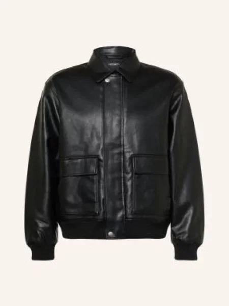 Carhartt Wip Kurtka Arizona O Wyglądzie Skóry schwarz czarna