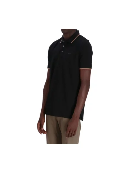 BOSS polo gładki czarny