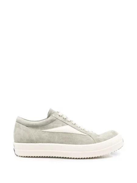 Sneakerși Rick Owens din piele de căprioară gri