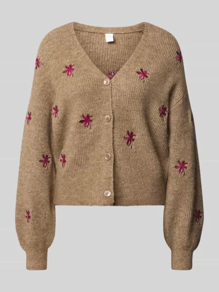 Kurtka z dzianiny z wyhaftowanymi detalami model ‘FLEUR’ Y.a.s
