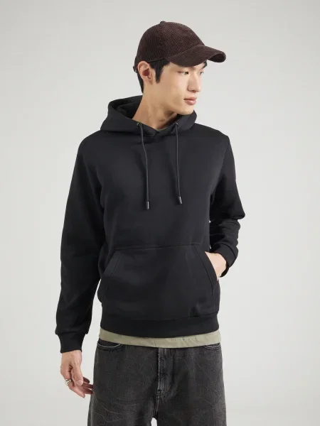 JACK & JONES Mikina JJEBRADLEY sivá melírovaná čierna