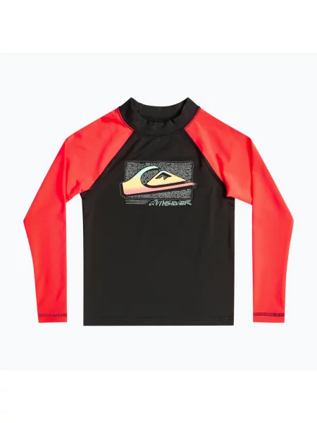 Детска блуза за плуване Quiksilver Next Gen fiery coral черно