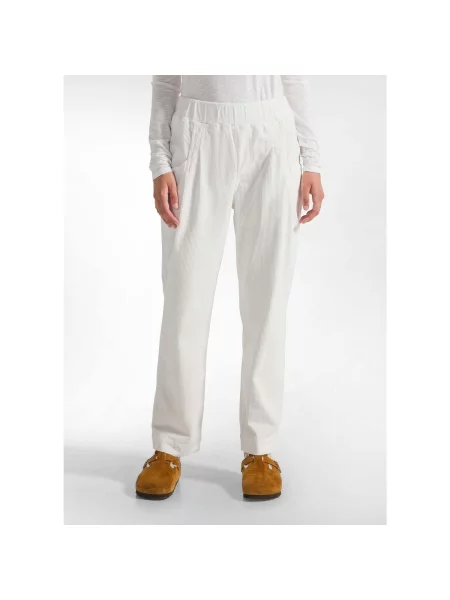 Pantaloni Deha de catifea cord alb