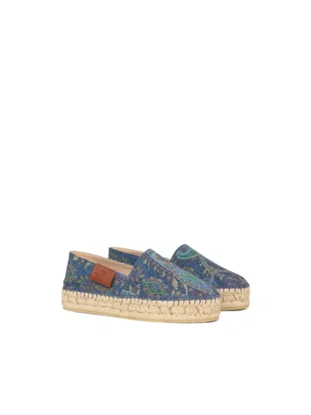 Espadryle Etro żakardowe niebieskie