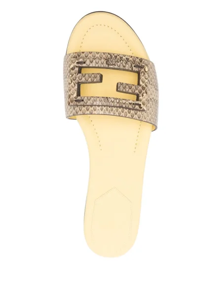Sandale Fendi din piele galben