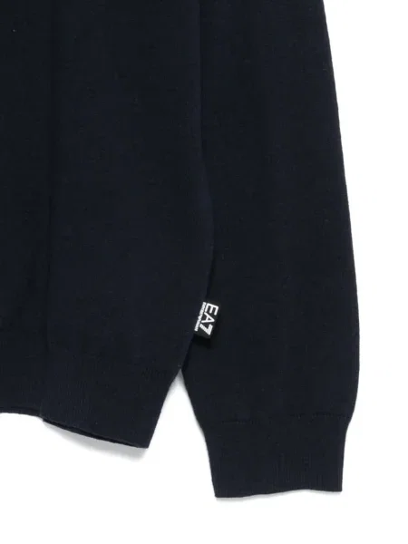 Pulover Ea7 Emporio Armani cu autograf albastru