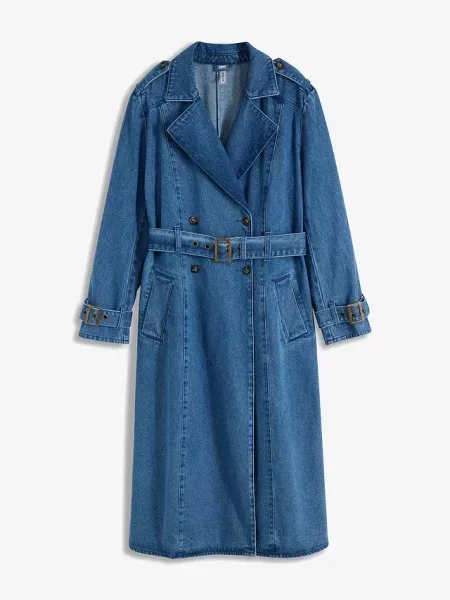 Trencz z denimu niebieski