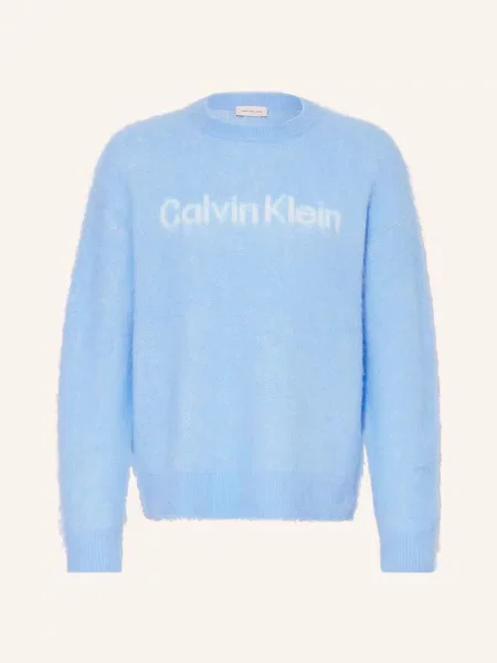 Calvin Klein Jeans Svetr S Alpakou tmavě modrá bílá