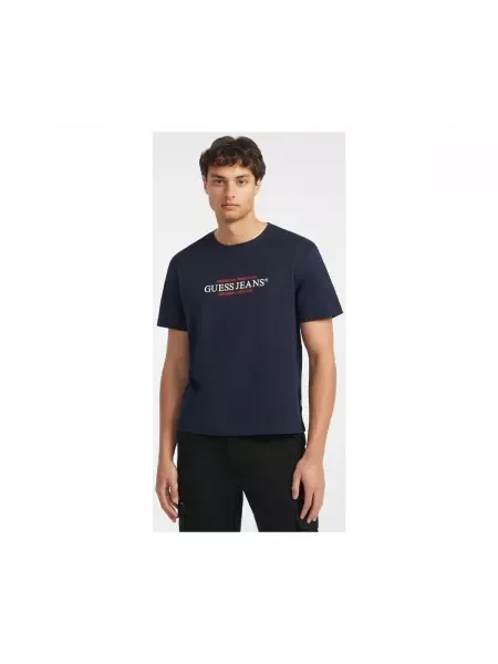 Guess Jeans Póló Regular Fit sötétkék