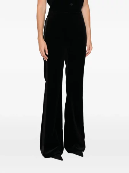 Pantaloni Max Mara de catifea cu dungi negru