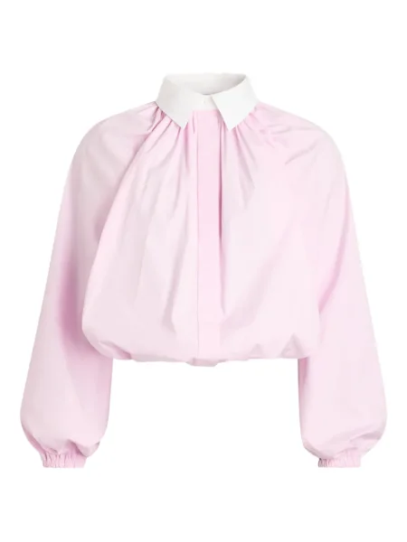 Długa bluzka Patou popelinowa różowa