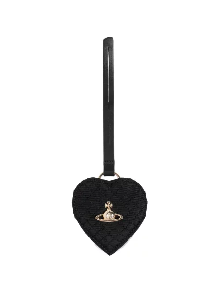 Geantă Vivienne Westwood cu motiv cu inimi negru