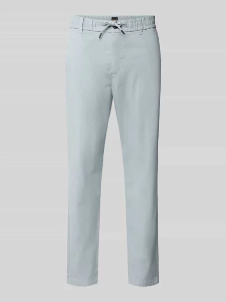 Chinosy o kroju tapered fit z mieszanki bawełny model GABARDINE' Boss Orange błękitne