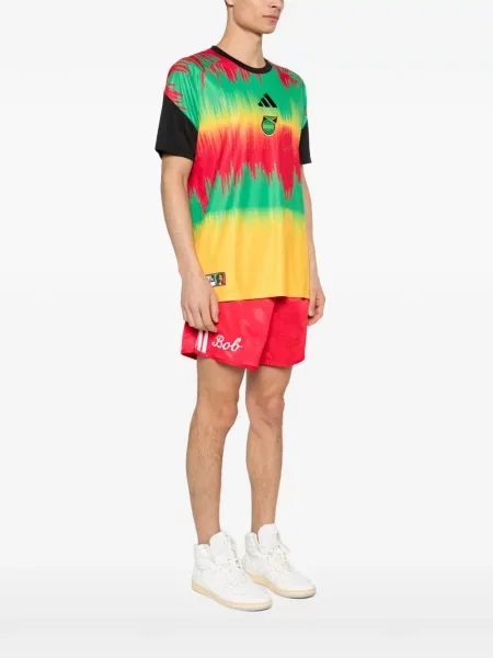 Krótkie szorty Adidas w paski czerwone